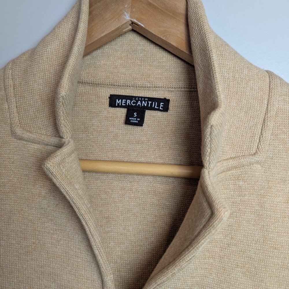 J.Crew Mercantile Women's Size S Camel Brown Sweater Blazer Button Jacket - Picture 2 of 8